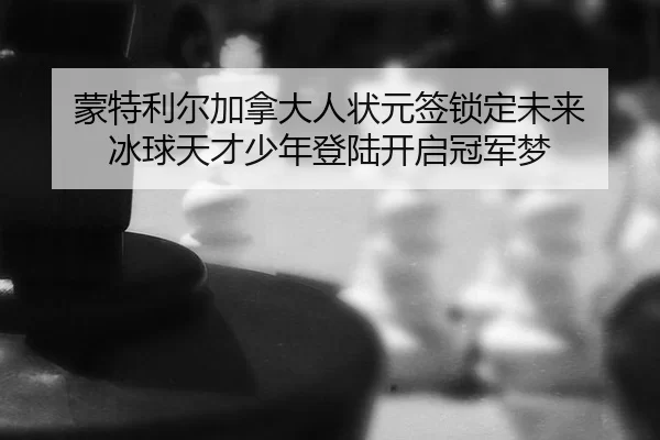 蒙特利尔加拿大人状元签锁定未来 冰球天才少年登陆开启冠军梦